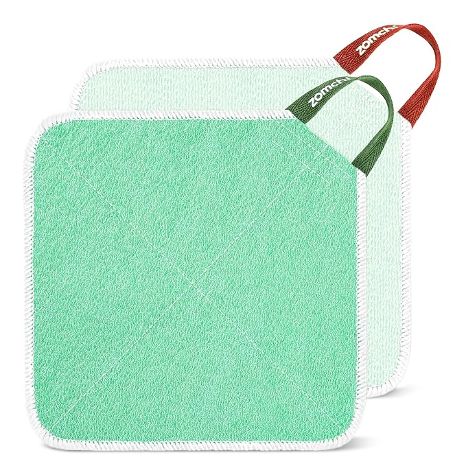 ZOMCHI Wash Cloths for Face and Body, Dual Sided Exfoliating Washcloth by ZOMCHI