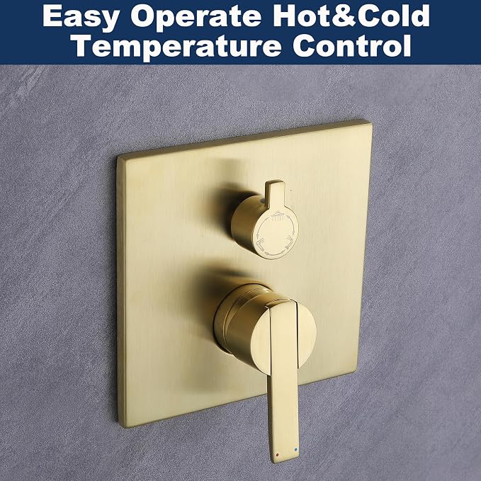 Gold Shower System with Tub Spout, All Metal Bathtub Shower Faucet Set with - Image 8