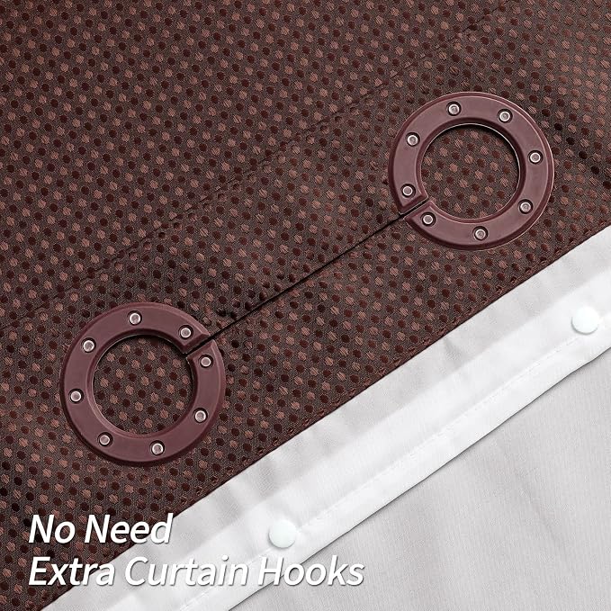 MitoVilla No Hooks Required Extra Long Shower Curtain Liner Set, 86 inch XL - Image 3