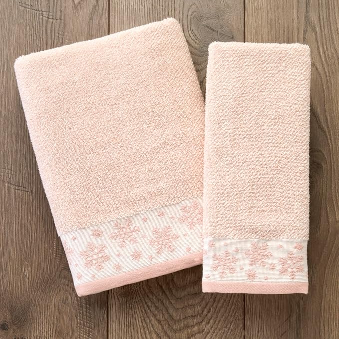 SKL Home Christmas/Winter Heather Snowflake 100% Cotton Premium 2-Piece Hand - Image 6