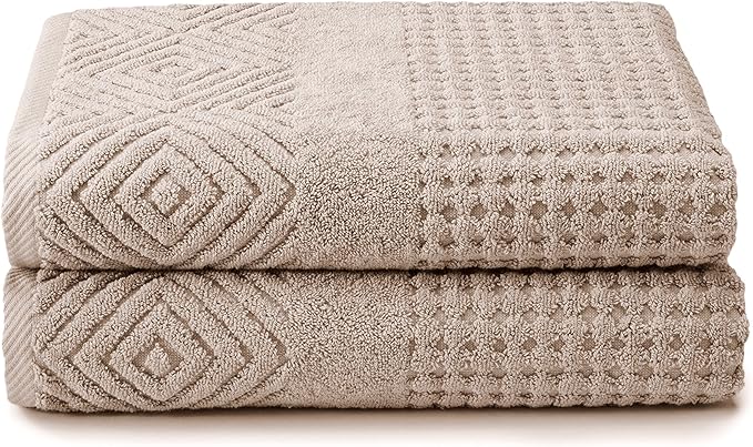 Texere 100% Organic Cotton Diamond Jacquard 700 GSM Luxury Bath Towel Sets by TexereSilk