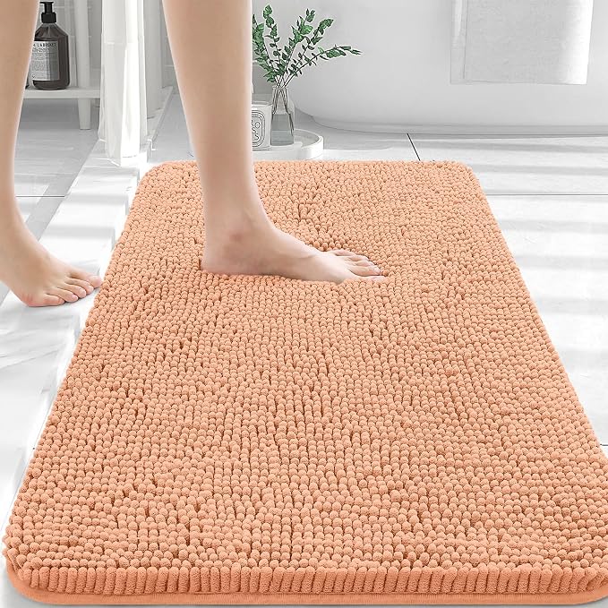 OLANLY Bathroom Rugs 36x24, Extra Soft Absorbent Chenille Bath Rugs, Rubber by OLANLY