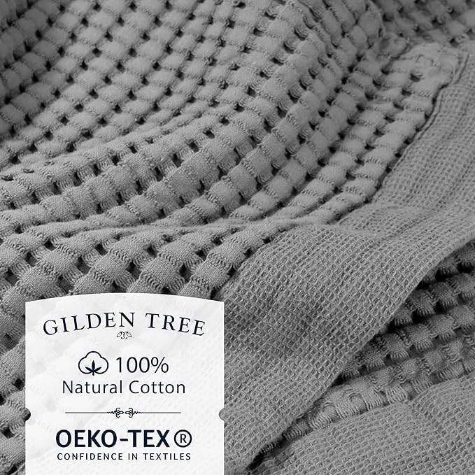 GILDEN TREE Waffle Bath Sheet Quick Dry Towel, Thin Luxury Bath Towels - Image 2