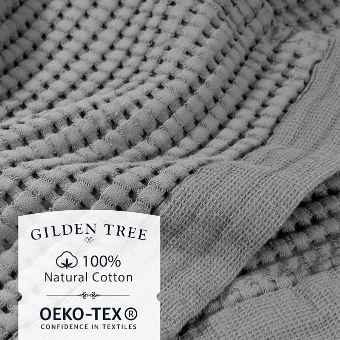 GILDEN TREE Waffle Towels for Bathroom Luxury 100% Cotton Bath Towels, Quick - Image 2