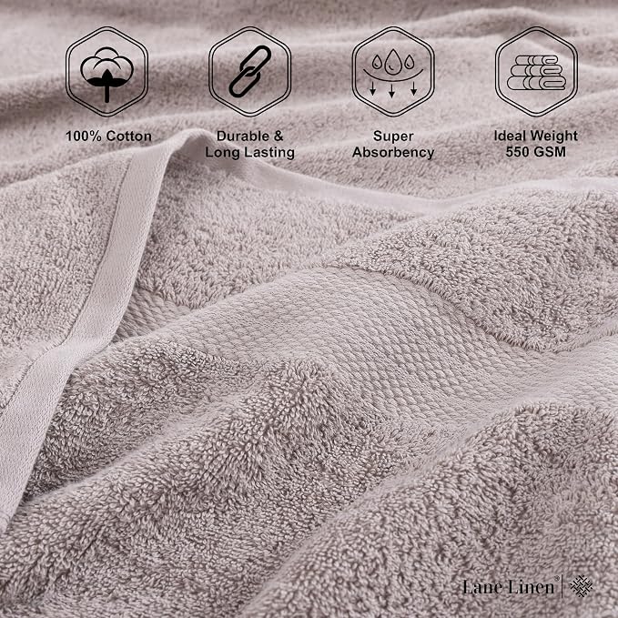LANE LINEN 100% Cotton Bathroom Towel Set - Image 6