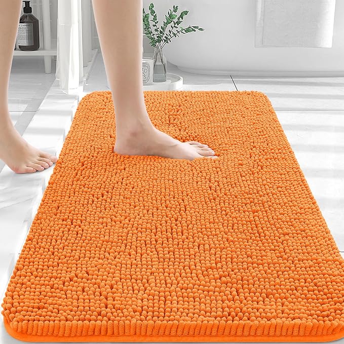 OLANLY Bathroom Rugs 36x24, Extra Soft Absorbent Chenille Bath Rugs, Rubber by OLANLY