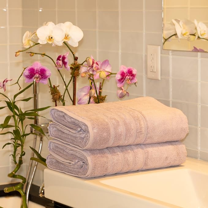 Mosobam Luxury Turkish Towels Set of 4 Bath Sheets 35X70 Lavender Aura 700 GSM - Image 2