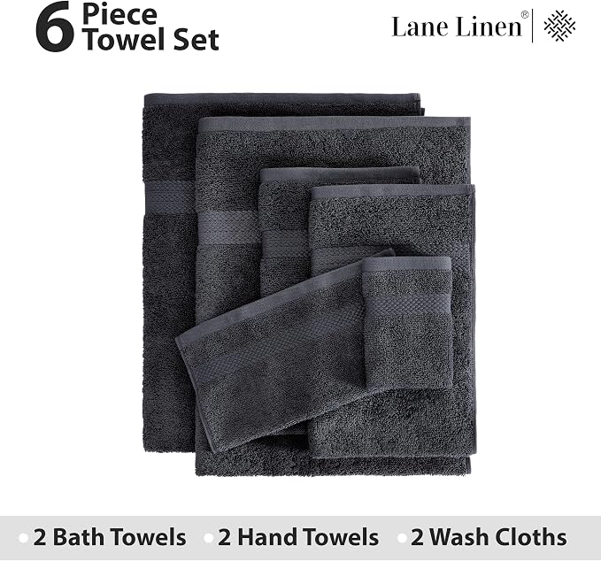 LANE LINEN 100% Cotton Luxury Bath Towel Set - Image 4