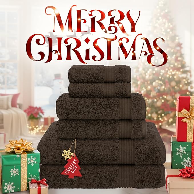 Cotton Paradise 6 Piece Towel Set, 100% Cotton Soft Absorbent Turkish Towels - Image 2