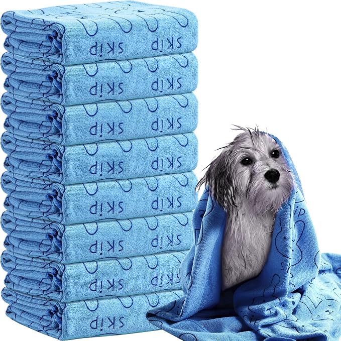 Peryiter 8 Pcs Dog Drying Towels Bulk 55'' x 28'' Pet Grooming Absorbent by Peryiter