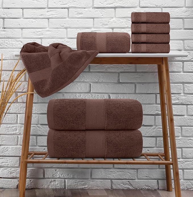 White Classic Luxury Bath Towel Set of 8 Pieces - Image 6