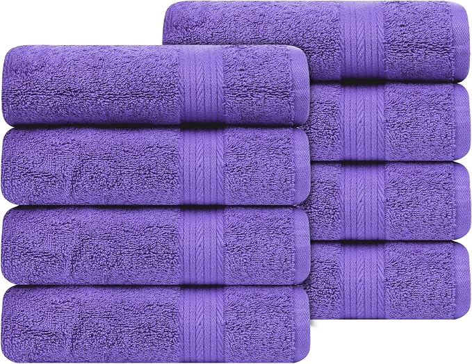 Ample Decor Hand Towel 18 X 28 Inch Pack of 8 600 GSM 100% Cotton, Soft - Image 4