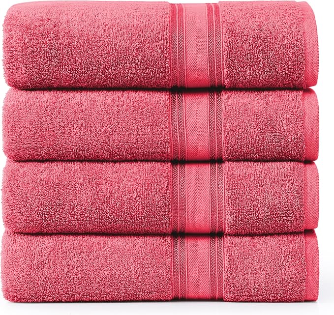 Lane Linen 100% Cotton Large Bath Towels Set of 4 by LaneLinen