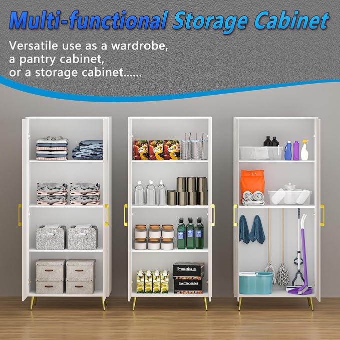 Storage Cabinet Set of 2, 69” Tall Storage Cabinet - Image 5