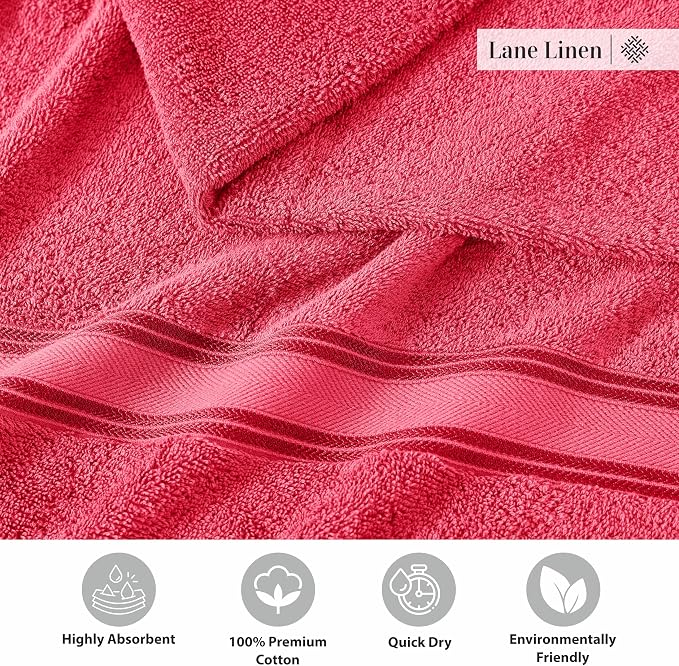 LANE LINEN 100% Cotton Bath Towel Set of 12 – 4 Bath, 4 Hand Towel & 4 - Image 7