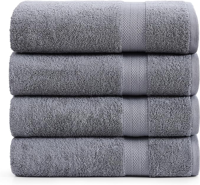 LANE LINEN 100% Cotton 4 Pack Bath Sheets by LaneLinen
