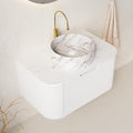 30" Floating Bathroom Vanity Without Sink, Marble Top, Solid Wood Surface and by Unknown