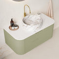 36" Floating Bathroom Vanity Without Sink, Marble Top, Solid Wood Surface and by Unknown