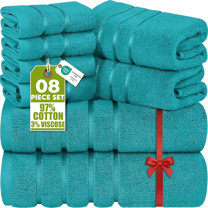 Utopia Towels 8 Piece Luxury Towel Set, 2 Bath, 2 Hand, and 4 Wash Cloths by UTOPIATOWELS