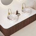 60" Floating Bathroom Vanity Without Sink, Marble Top, Solid Wood Surface and by Unknown