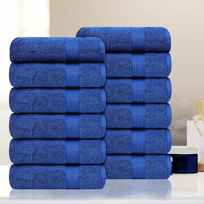 Ample Decor Hand Towels 18 X 28 Inch Set of 12 600 GSM 100% Cotton, Soft - Image 2