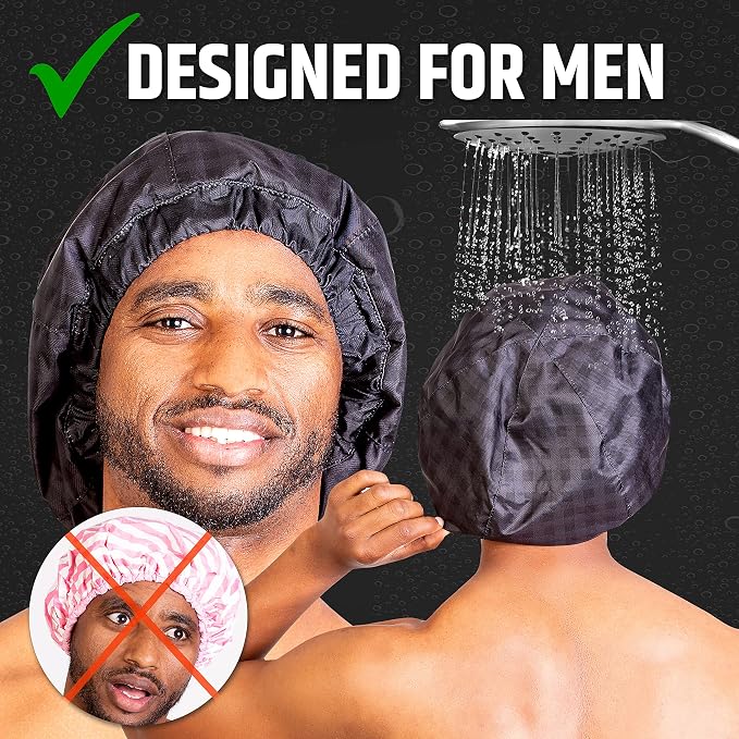 Men Shower Cap For dreadlocks, curly Hair. Waterproof, Large shower cap for - Image 2