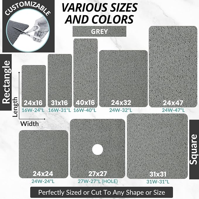 Enkosi Loofah Shower Mat Non Slip – Square Anti Slip Bath Mat - Image 6