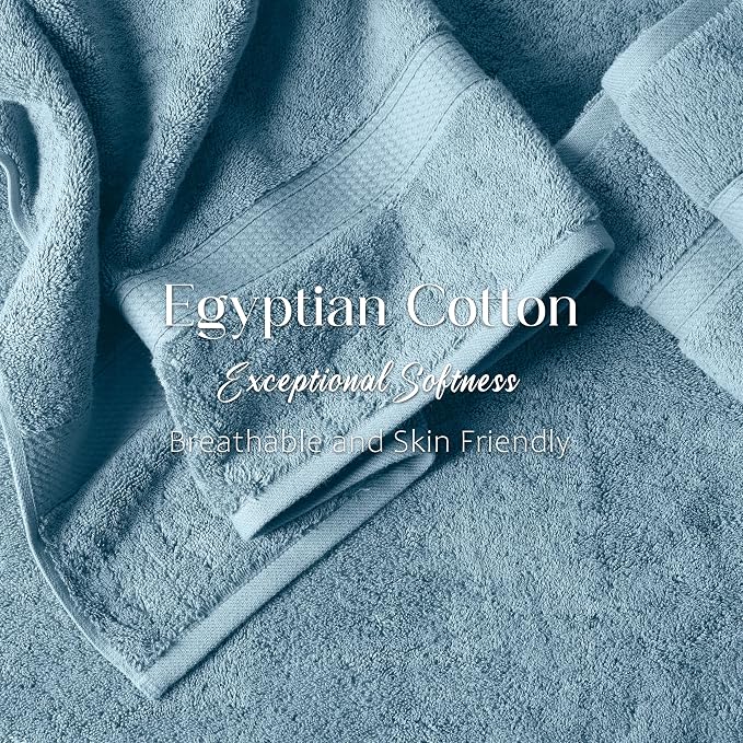 Superior Egyptian Cotton Pile 6 Piece Towel Set, Includes 2 Bath, 2 Hand - Image 5