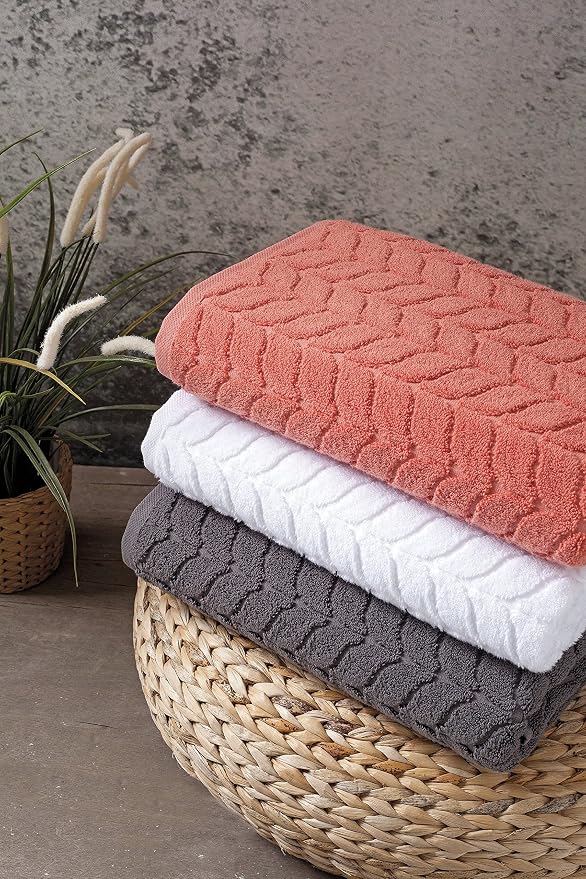 BAGNO MILANO Turkish Bath Towels, Soft Plush Jacquard Luxury Bath Towels - Image 2