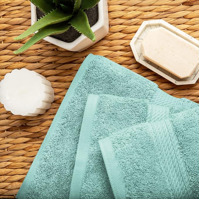 Buckingham Egyptian Cotton 3-Piece Towel Set, Washcloths, Hand Towels, Bath - Image 2