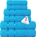 CASA COPENHAGEN Eternal 6 Pieces Towel Set-Teal Blue, 500 GSM 2 Bath Towel 2 by CASACOPENHAGEN