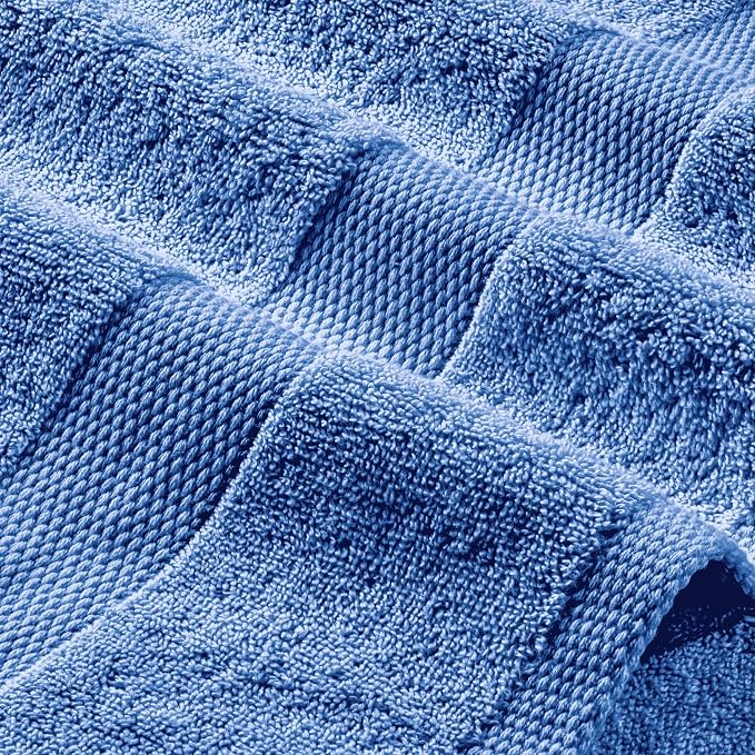 White Classic Wealuxe Light Blue Washcloths 24 Pack - Image 8