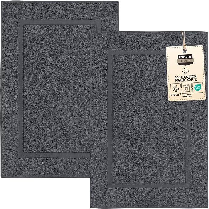 Utopia Towels Cotton Banded Rug, Bath Mats, Not a Bathroom Rug, 21 by 34 Inches by UTOPIATOWELS