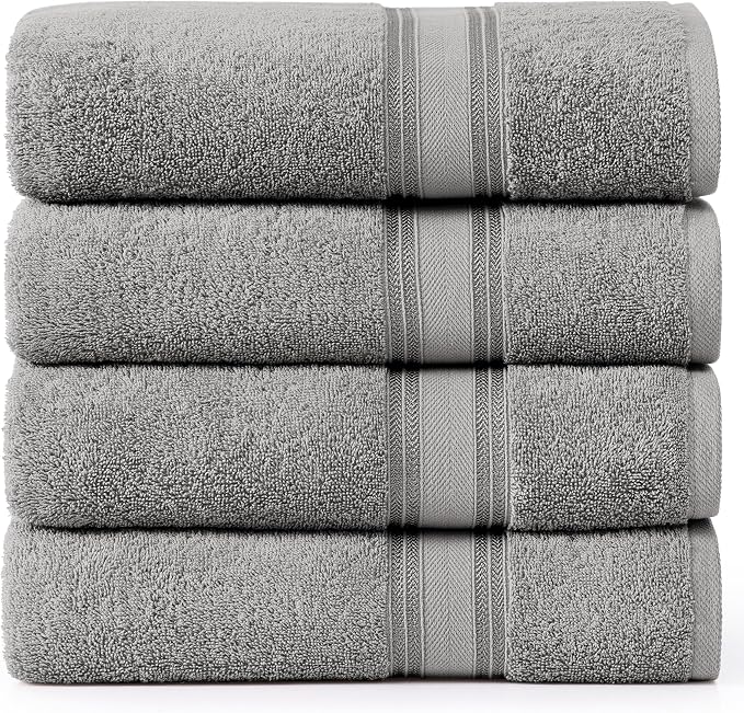 LANE LINEN 100% Cotton Bath Towels Set of 4 by LaneLinen