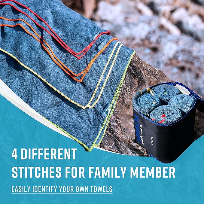 4Monster 4 Pack Microfiber Camping Towel Quick Dry, Super Absorbent Travel Towel - Image 3