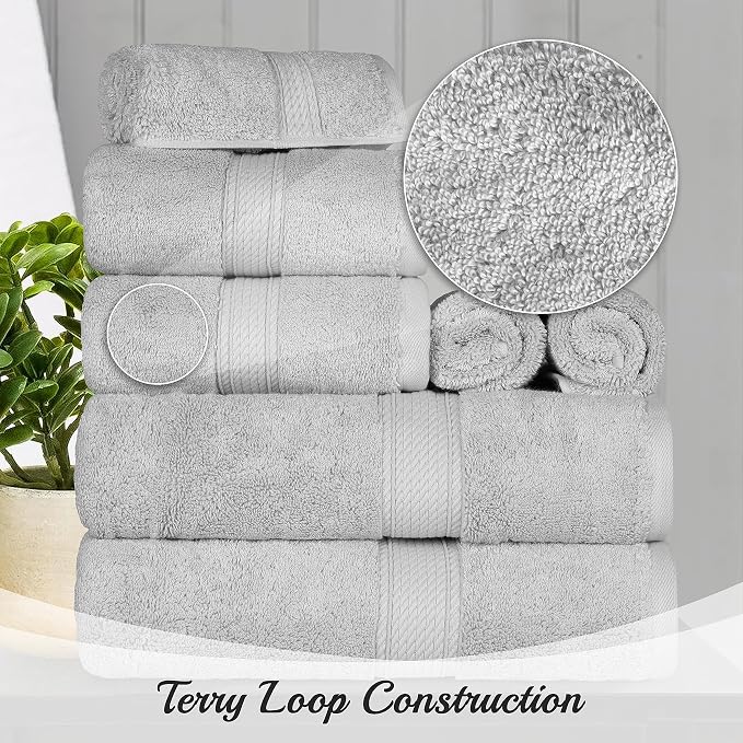 BNM Egyptian Cotton Heavyweight Towels, 800 GSM, Face/ Washcloths, Hand Towels - Image 3