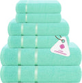 CASA COPENHAGEN Eternal 6 Pieces Towel Set- Aqua Blue, 500 GSM 2 Bath Towel 2 by CASACOPENHAGEN