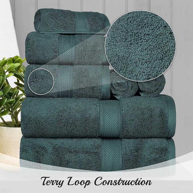 BNM Egyptian Cotton Heavyweight Towels, 800 GSM, Face/ Washcloths, Hand Towels - Image 3