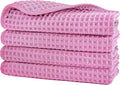 POLYTE 430 GSM Microfiber Lint Free Washcloth Face Towel, 13 x 13 in, 4 Pack by Polyte