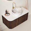 36" Floating Bathroom Vanity Without Sink, Marble Top, Solid Wood Surface and by Unknown