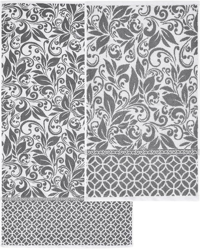 Modern Threads Trefoil Filigree 6-Piece 100% Cotton Towel Set – Reversible Yarn - Image 5