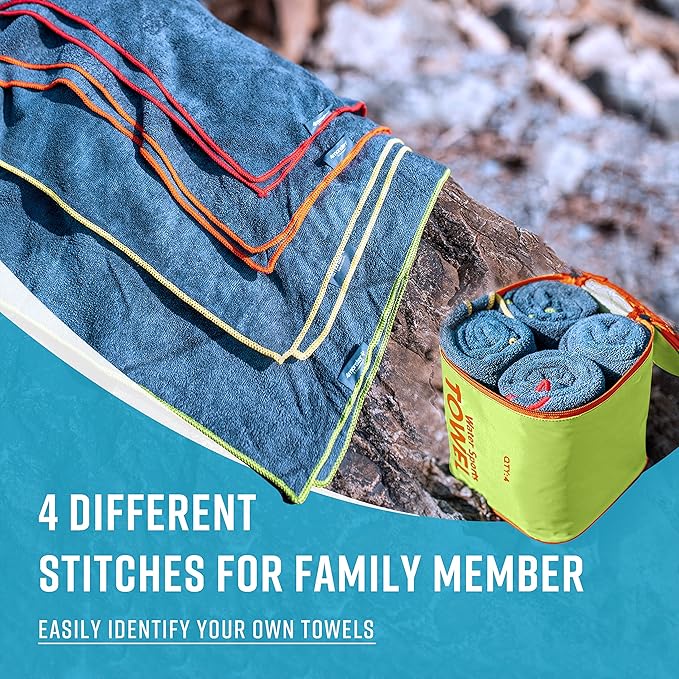 4Monster 4 Pack Microfiber Camping Towel Quick Dry, Super Absorbent Travel Towel - Image 3
