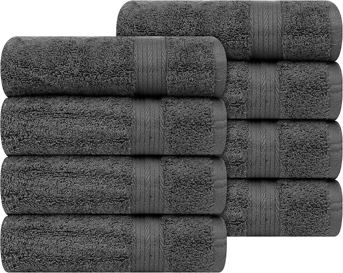 Ample Decor Hand Towel 18 X 28 Inch Pack of 8 600 GSM 100% Cotton, Oeko Tex - Image 4