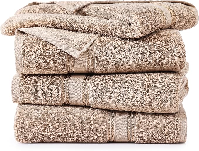 LANE LINEN 100% Cotton Bath Towels Set of 4 - Image 2