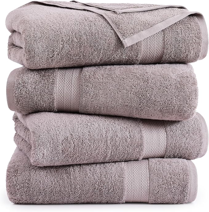 LANE LINEN 100% Mercerized Cotton Bath Sheets Set of 4 - Image 2
