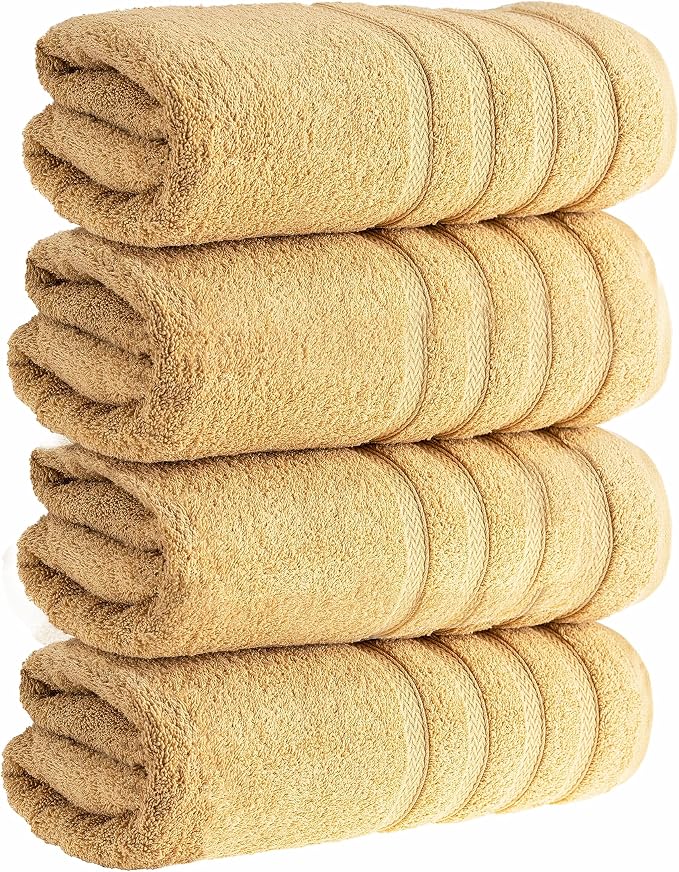 HALLEY Turkish 4 Pack Premium Bath Towels 650 GSM Highly Absorbent Super Soft - Image 2