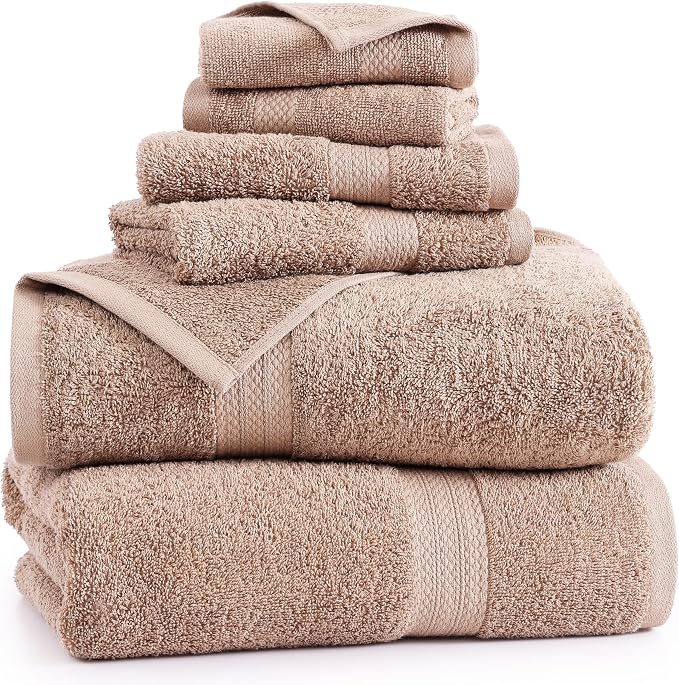LANE LINEN 100% Mercerized Cotton Luxury Bathroom Towels Set - Image 2