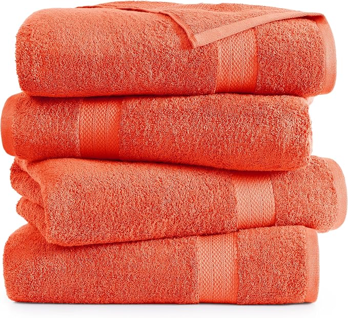 LANE LINEN 100% Cotton 4 Pack Bath Sheets Set - Image 2