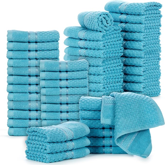 Ample Decor 100% Cotton Washcloths Set of 50 - Image 7