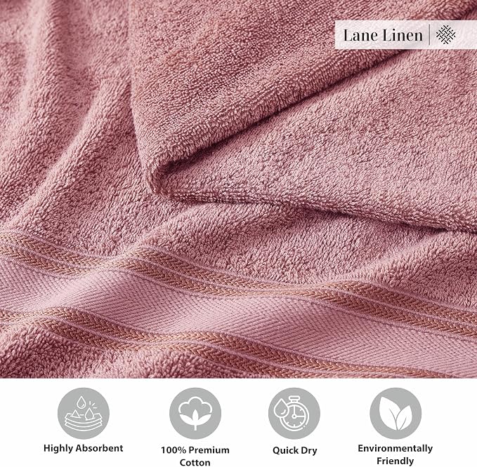 LANE LINEN 100% Cotton Large Bath Towels Set of 4 - Image 6